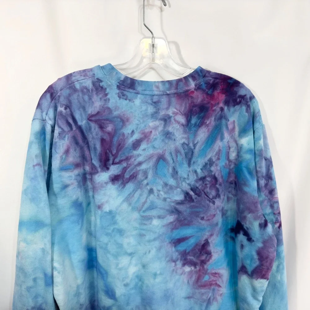 Levis XL Sweatshirt Handmade Tie Dye Crew Neck Pullover Blue Purple 1660 - Picture 7 of 8